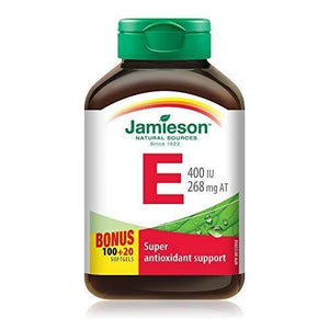 JAMIESON VIT E 400IU Soft Gels (120 Tablets) - Well Plus Compounding Pharmacy